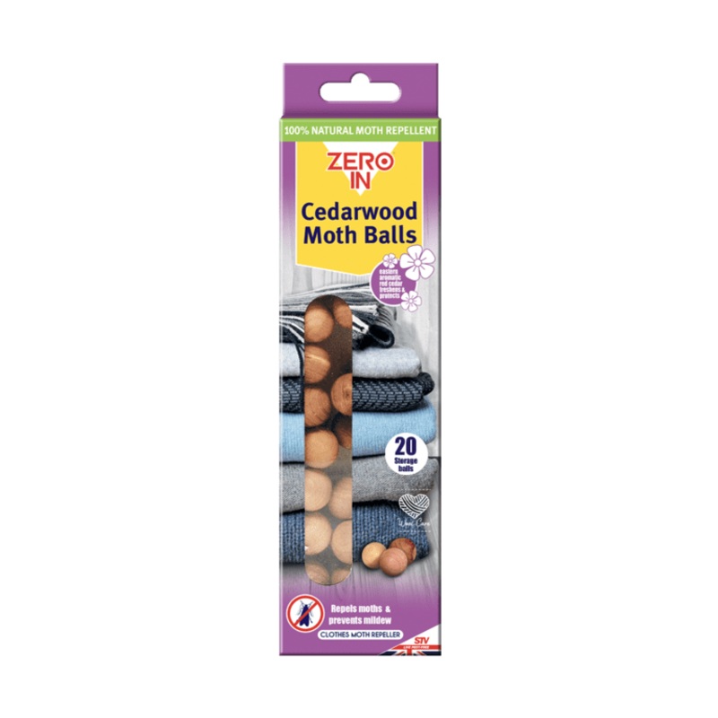 Zero In Cedarwood Clothes Moth Repeller Balls – Pack 20