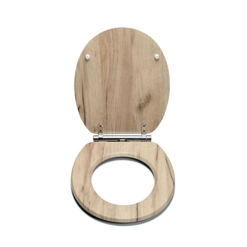 Croydex Grey Oak Flexi Fix Toilet Seat – Soft Close Quick Release