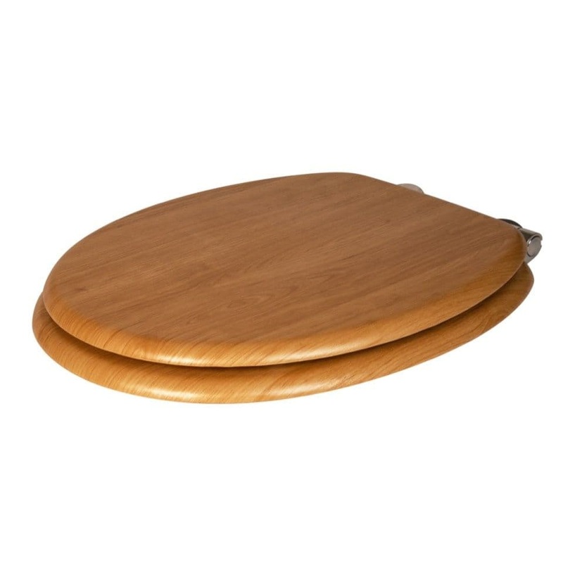 Croydex Light Oak Flexi Fix Toilet Seat – Soft Close Quick Release