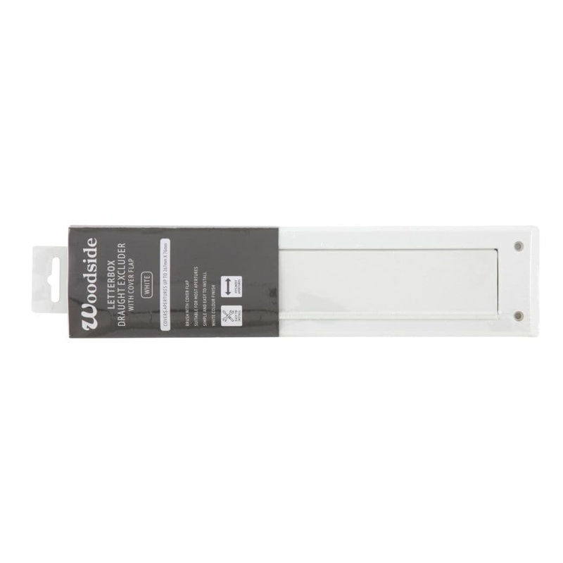 Woodside Letterbox Draught Excluder With Cover – White