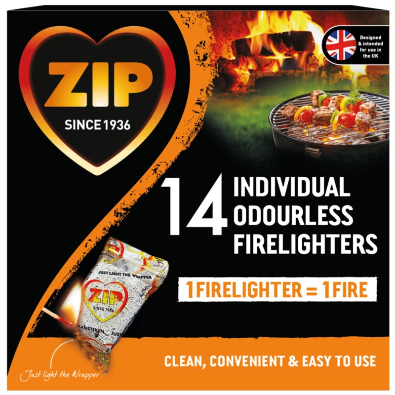 Zip Fast & Clean Wrapped Firelighters – Pack 14