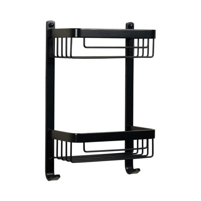 Croydex Aluminium Chunk 2 Tier Basket – Black