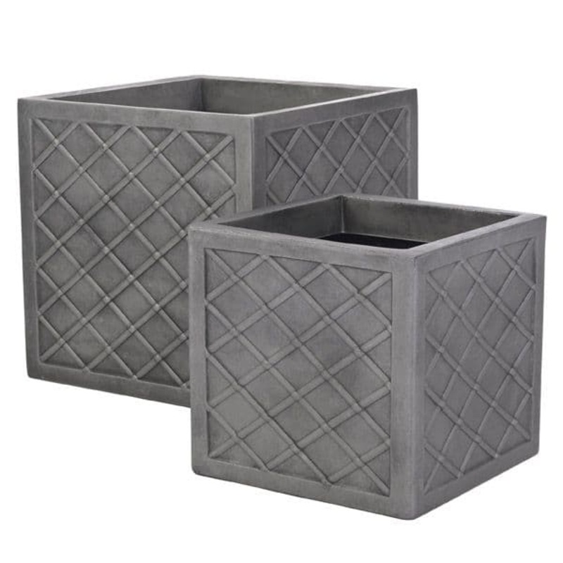 Sankey Lazio 32cm Square Planter – Pewter