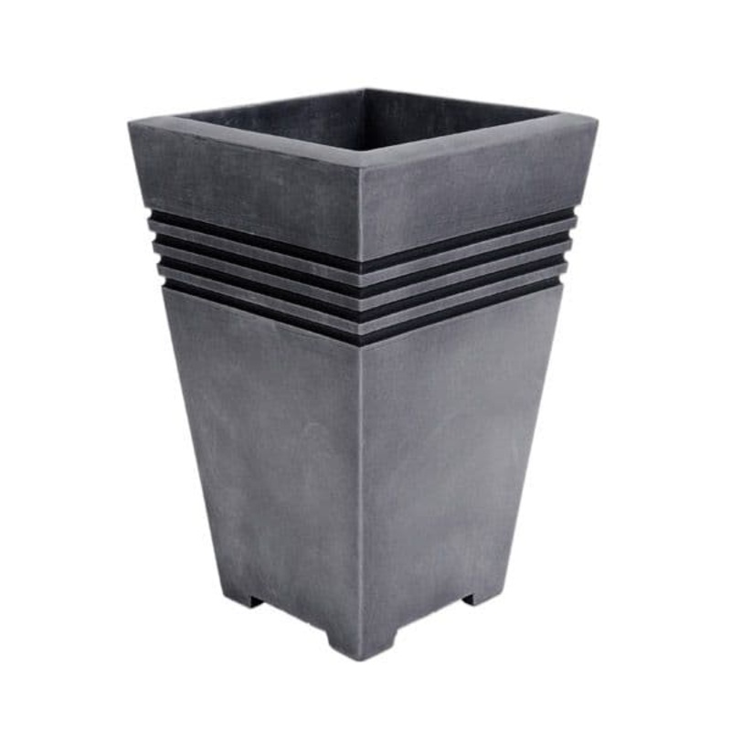 Sankey Milano Tall Square Planter – Pewter 46cm Height
