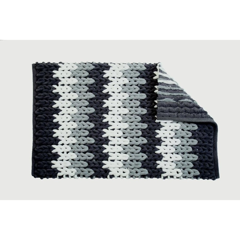 Croydex Grey & White Patterned Bathroom Mat – Patterned Textile Bath Mats/Grey White