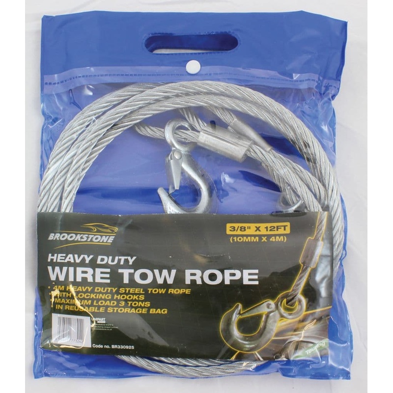 Brookstone Touring Wire Tow Rope – (3/8IN X 12 FT)