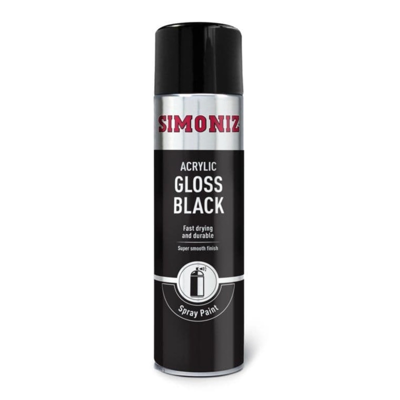 Simoniz Spray Paint – Gloss Black (Aerosol) – 500ml