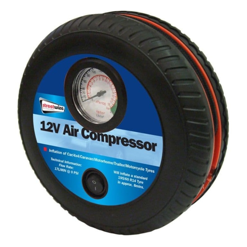 Streetwize Tyre Shape Air Compressor – Black