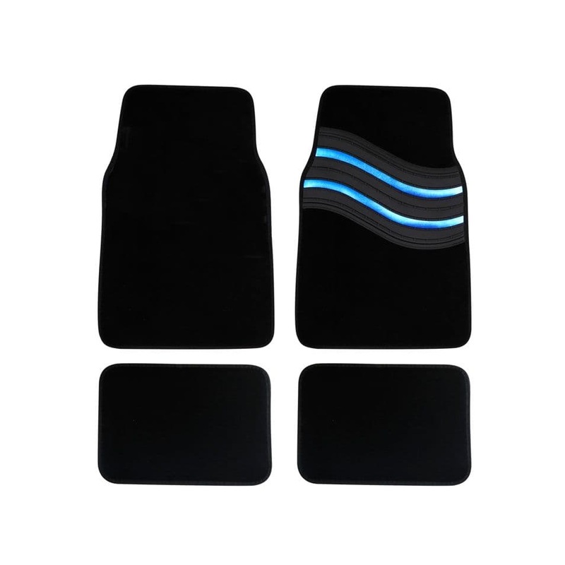 Streetwize Wave Carpet Car Mat Set – Blue