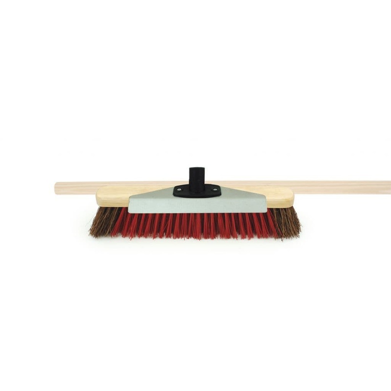 Bentley Brush with Scraper and Wooden Handle – 16 Natural Bassine and Red PVC
