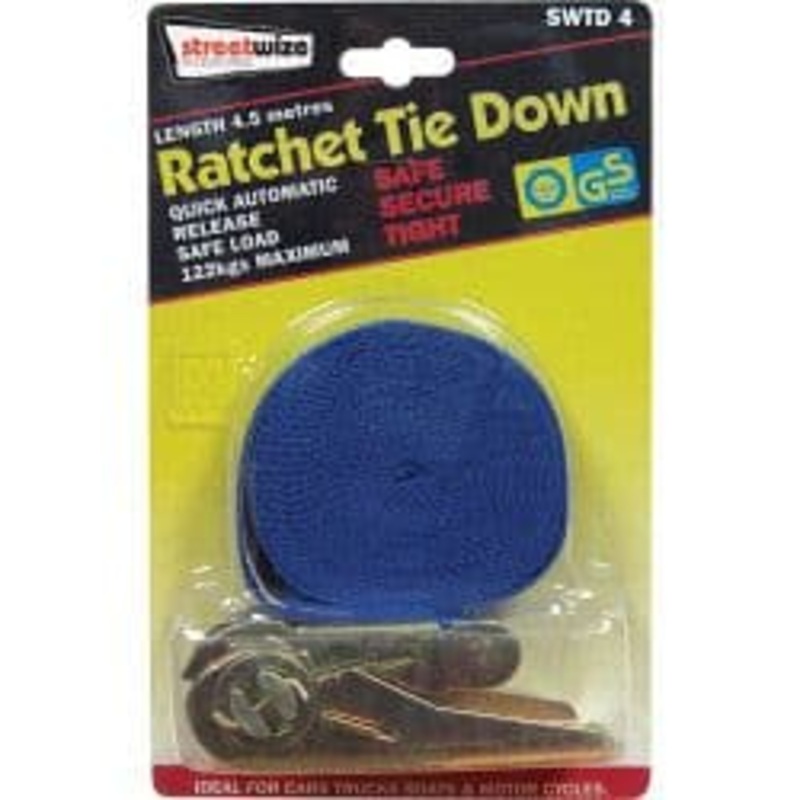 Streetwize Ratchet Tie Down – 4.5m