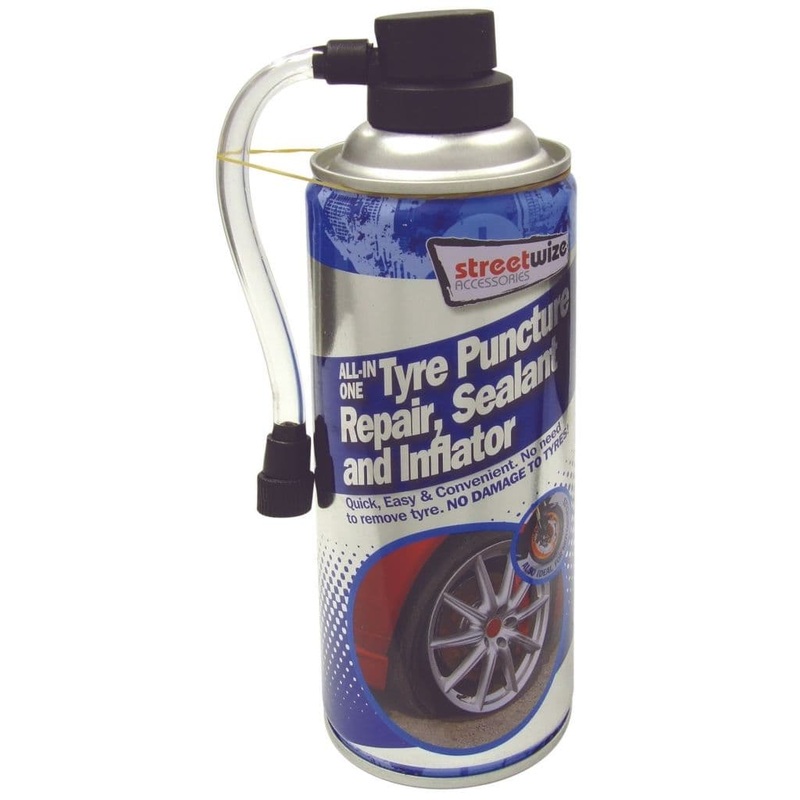 Streetwize Tyre Puncture Repair, Sealer & Inflator – 450ml