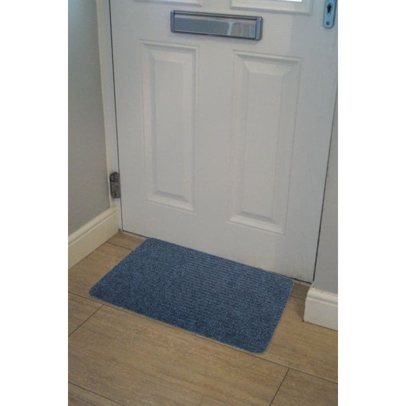 Groundsman Basic Ribbed Indoor Doormat 40 x 60cm – Blue