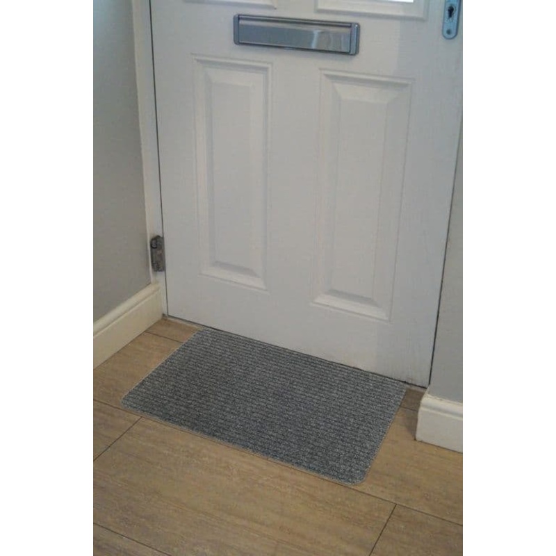 Groundsman Basic Ribbed Indoor Doormat 40 x 60cm – Light Grey
