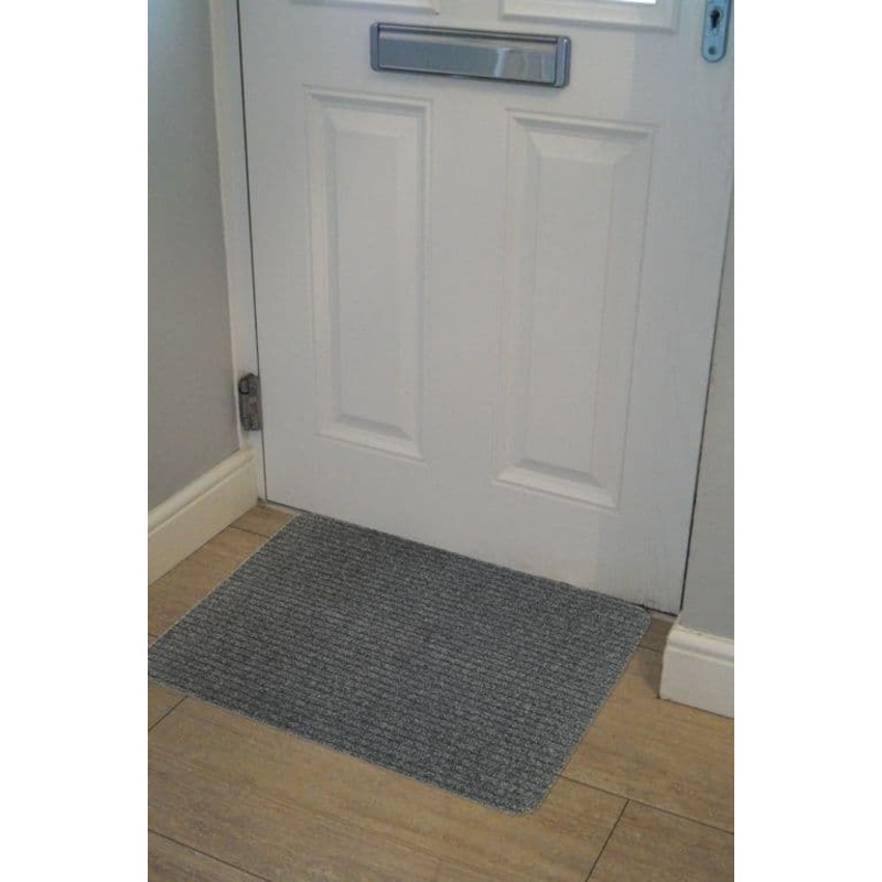 Groundsman Basic Ribbed Indoor Doormat 50 x 80cm – Light Grey