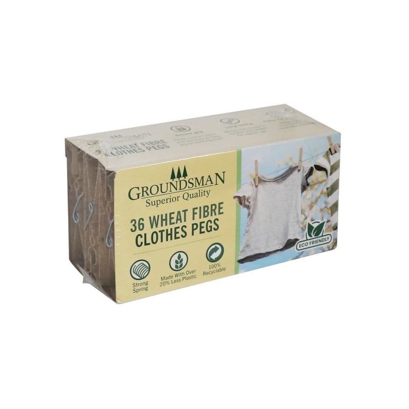 Groundsman Wheat Fibre Clothes Pegs – Pack 36