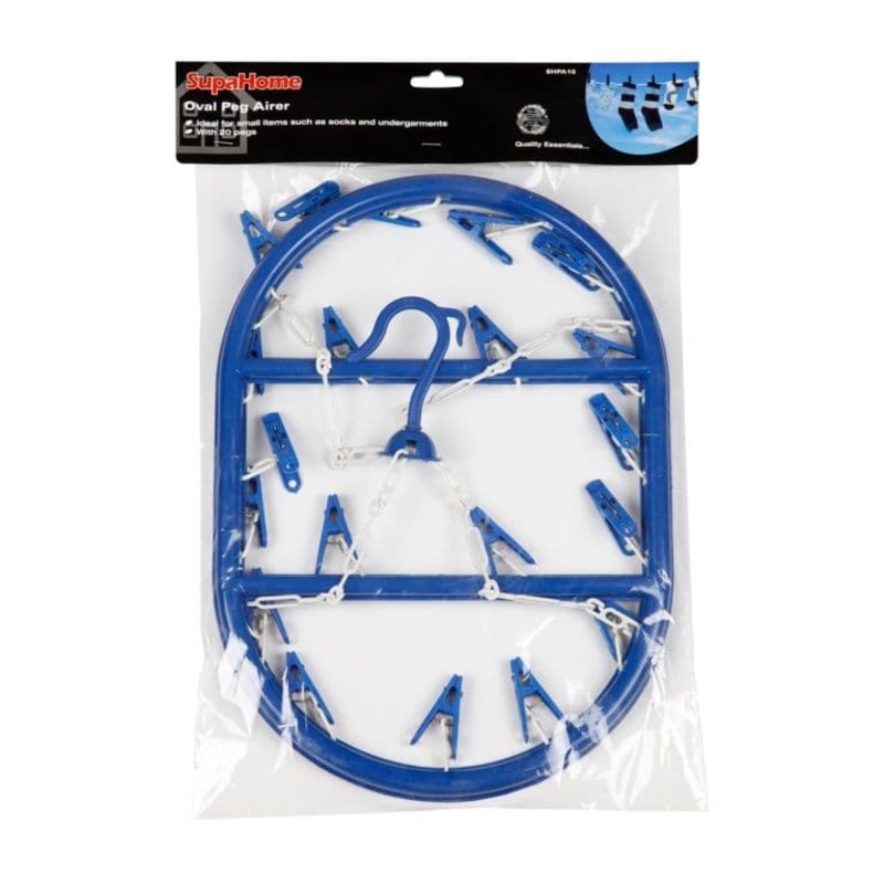 SupaHome Oval 20 Peg Blue Airer – 43cm x 30cm