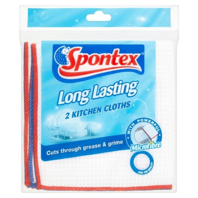 Spontex Long Last Kitchen Cloths – Pack 2