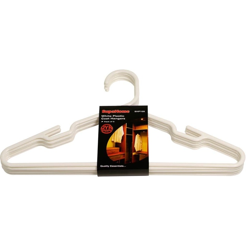 SupaHome White Plastic Coat Hangers