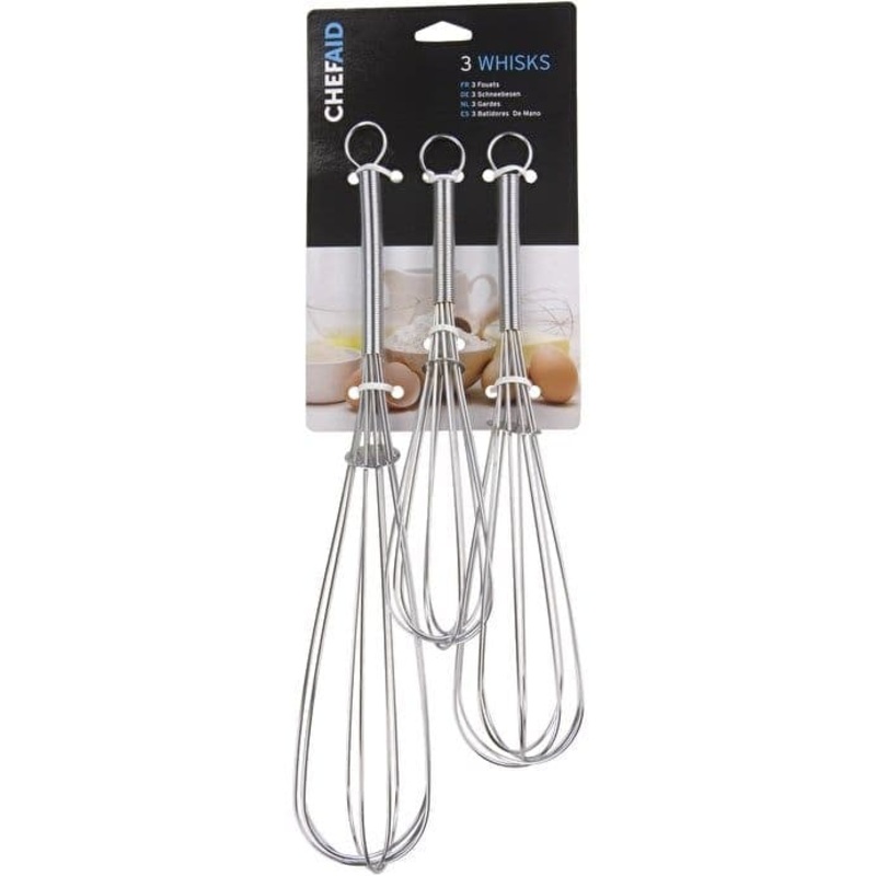 Chef Aid Whisks (Set of 3) – 20.5cm/22.9cm/25.5cm