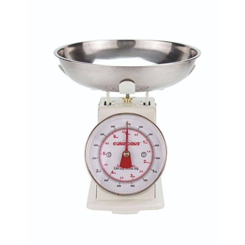 Casa & Casa Trad Mechanical Kitchen Scale – Cream