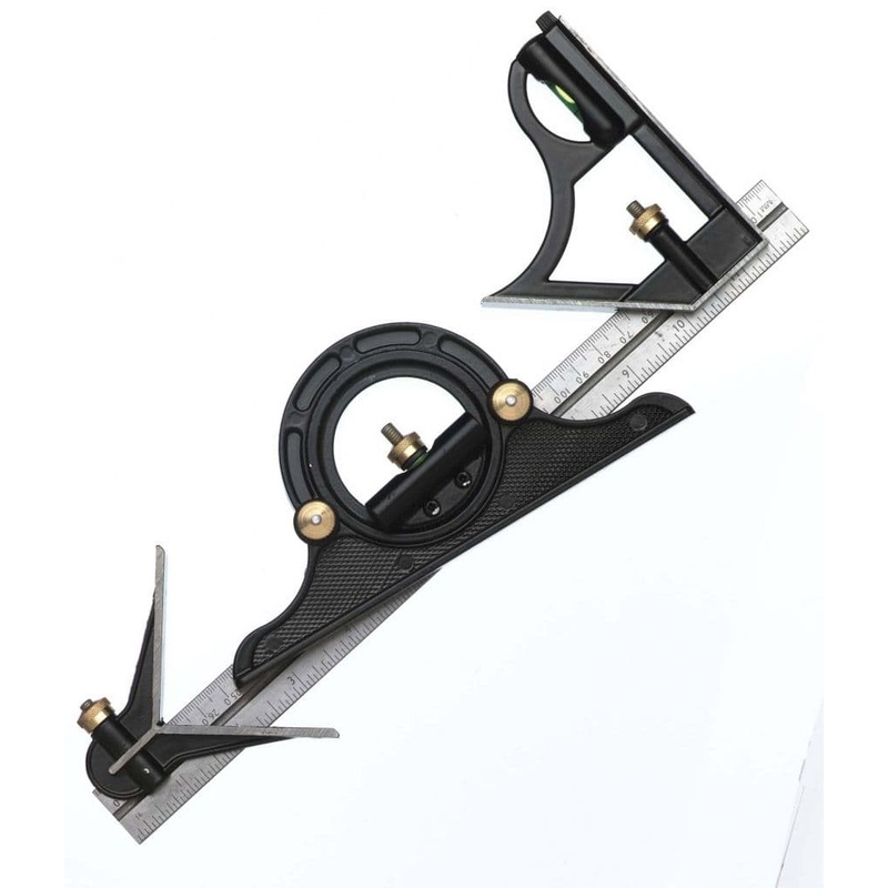 Fisher Combination Square – English & Metric Markings – 12/300mm Protractor Set