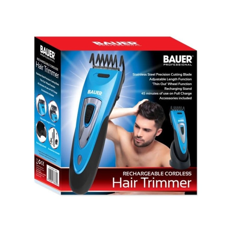 Bauer Rechargeable Cordless Hair Trimmer – Metallic