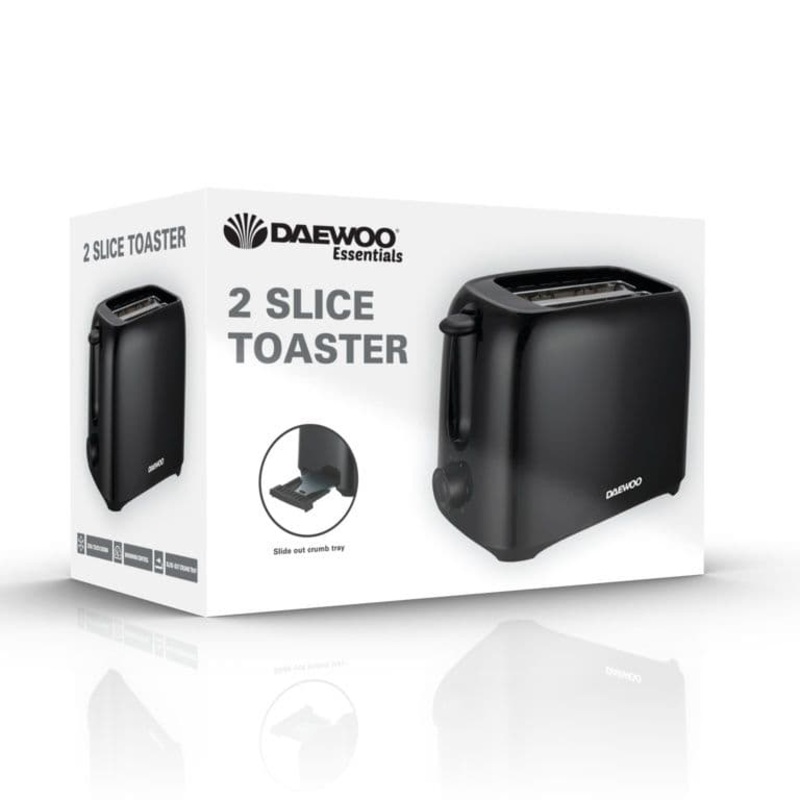 Daewoo Plastic Toaster 2 Slice – Black