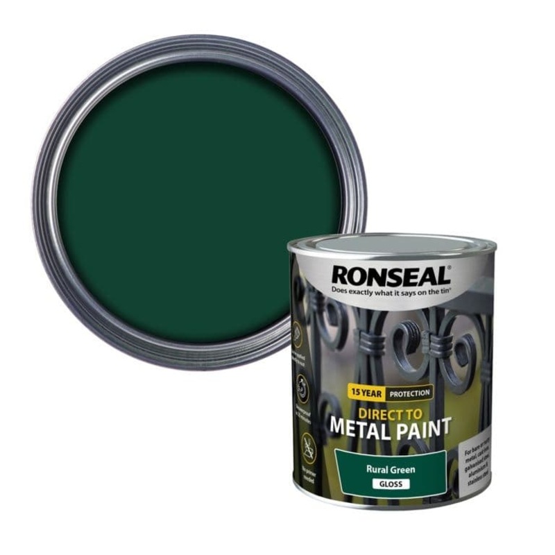 Ronseal Direct To Metal Paint 750ml – Rural Green Gloss