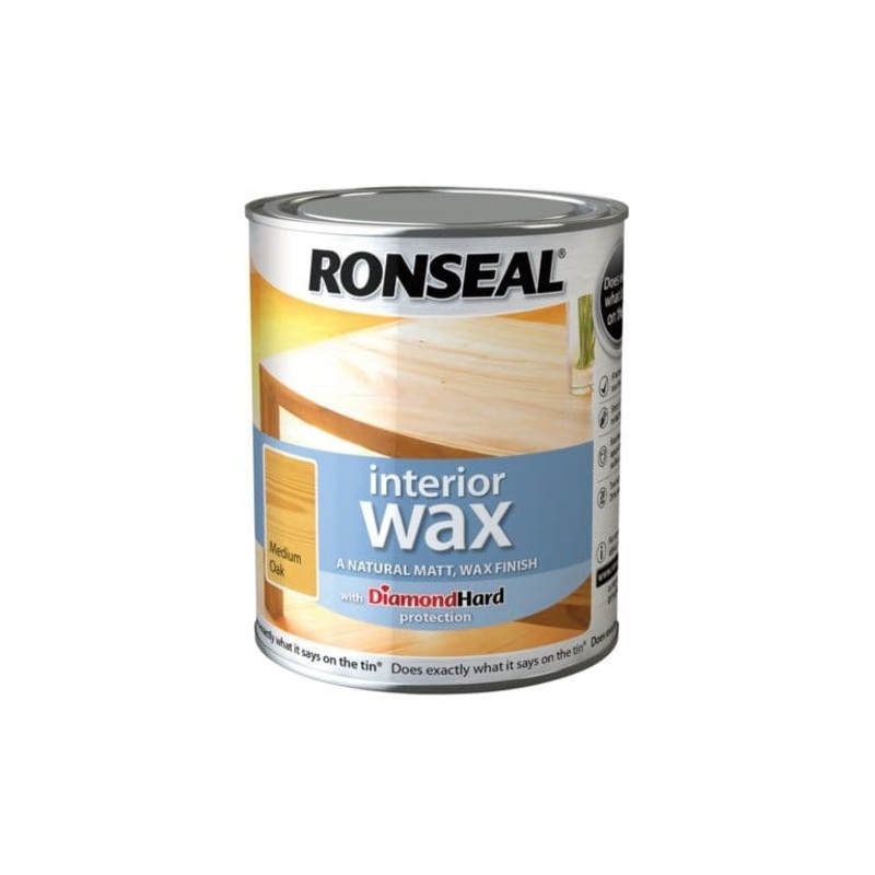Ronseal Interior Wax Matt 750ml – Medium Oak