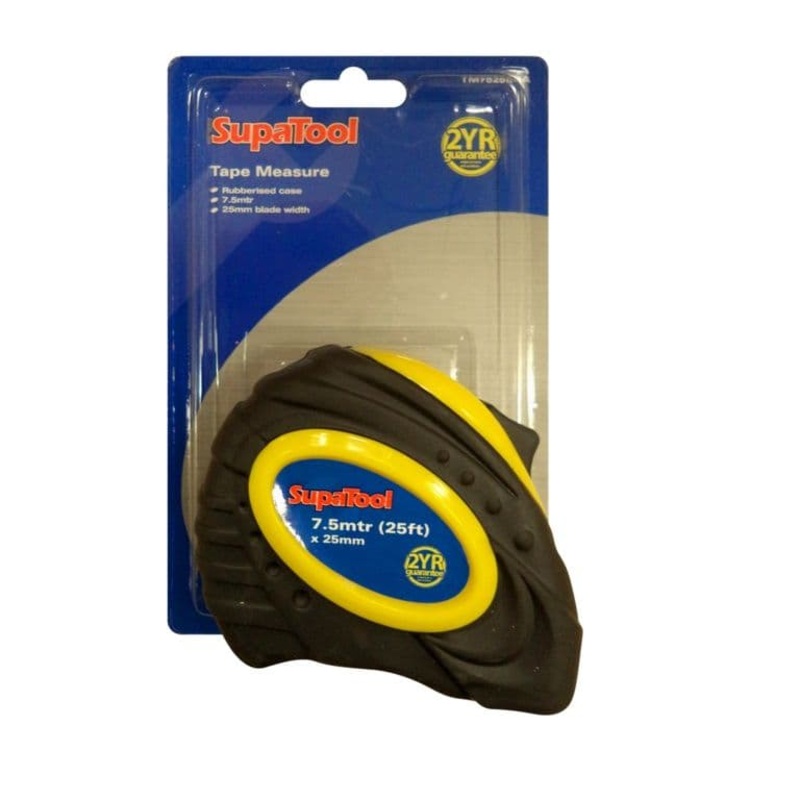 SupaTool Rubberised Tape Measure – 7.5m x 25mm