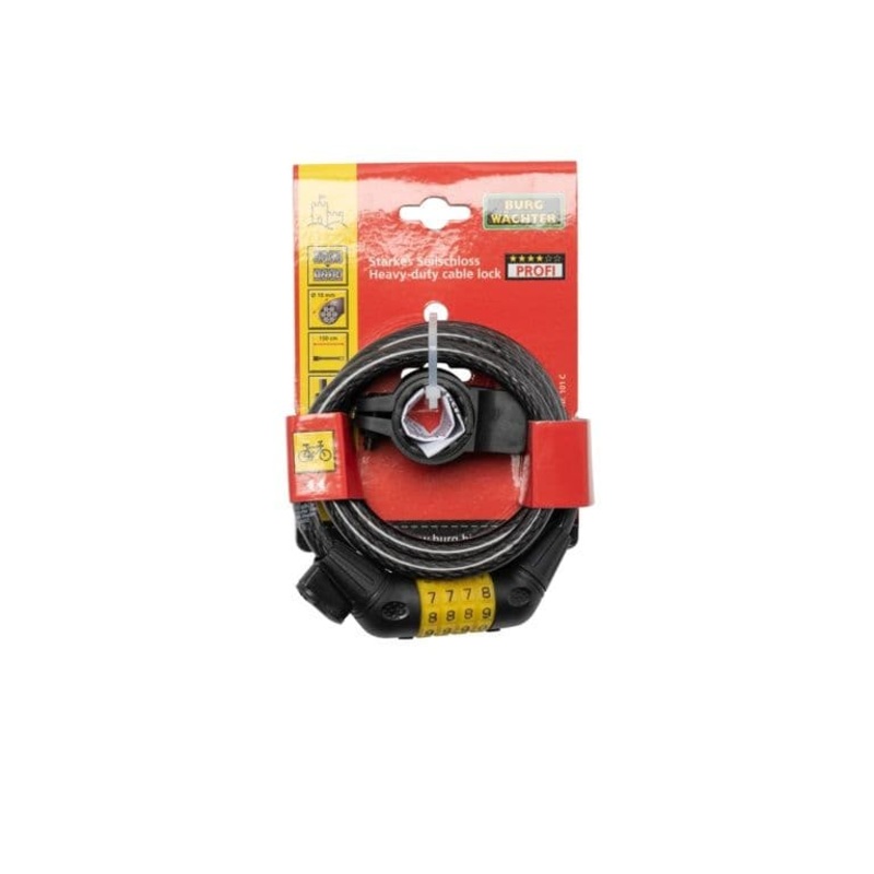 Burg-Wchter Combination Locking Cable with LED – 10mm x 1500mm