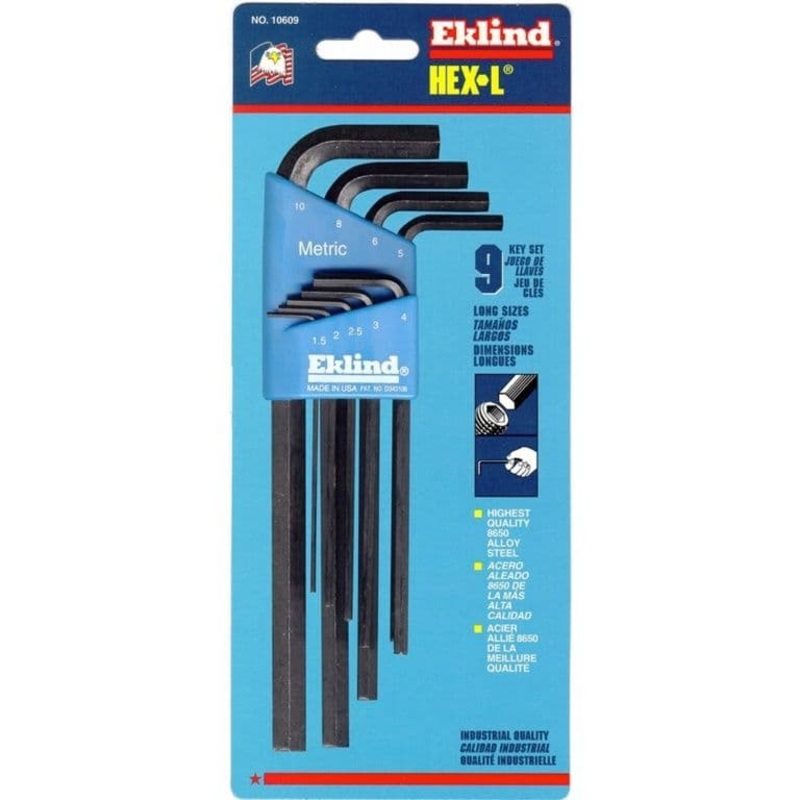 Eklind Metric Hex-L Key Set – 9 Long Arm
