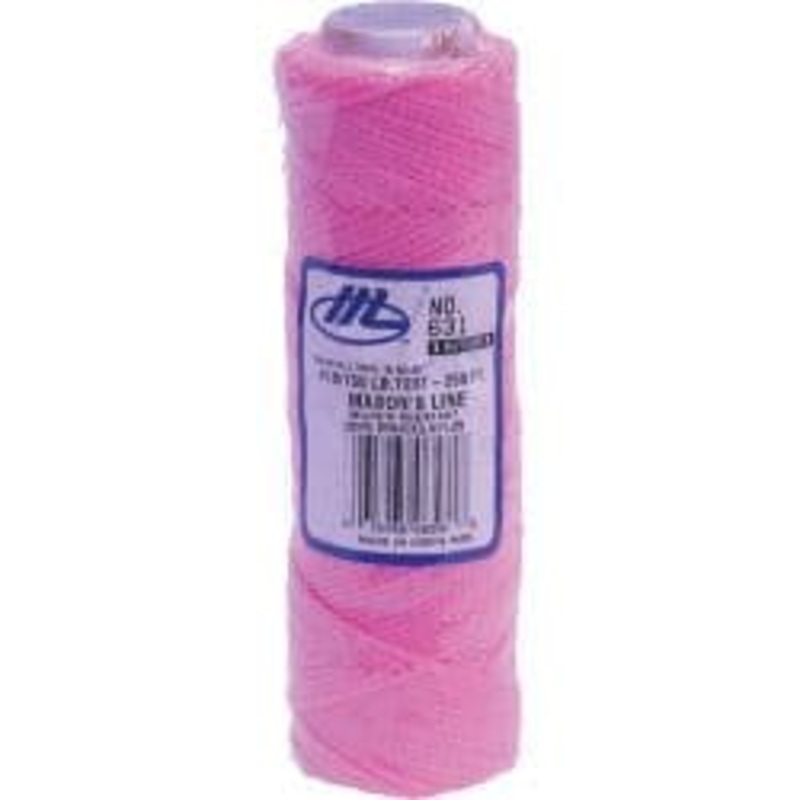 Marshalltown Masons Braided Nylon Line – Fluorescent Pink – 250′ (76m)