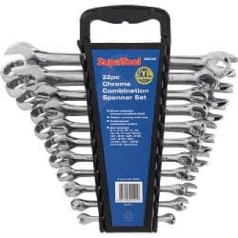 SupaTool Chrome Combination Spanner Set – 22 Piece