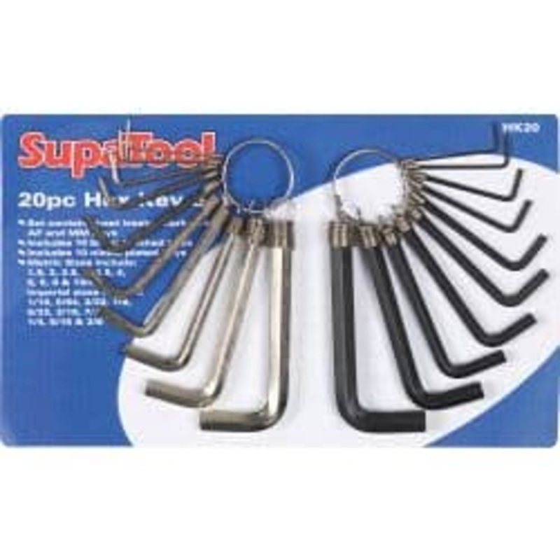 SupaTool Combination Hex Key Set – 20 Piece
