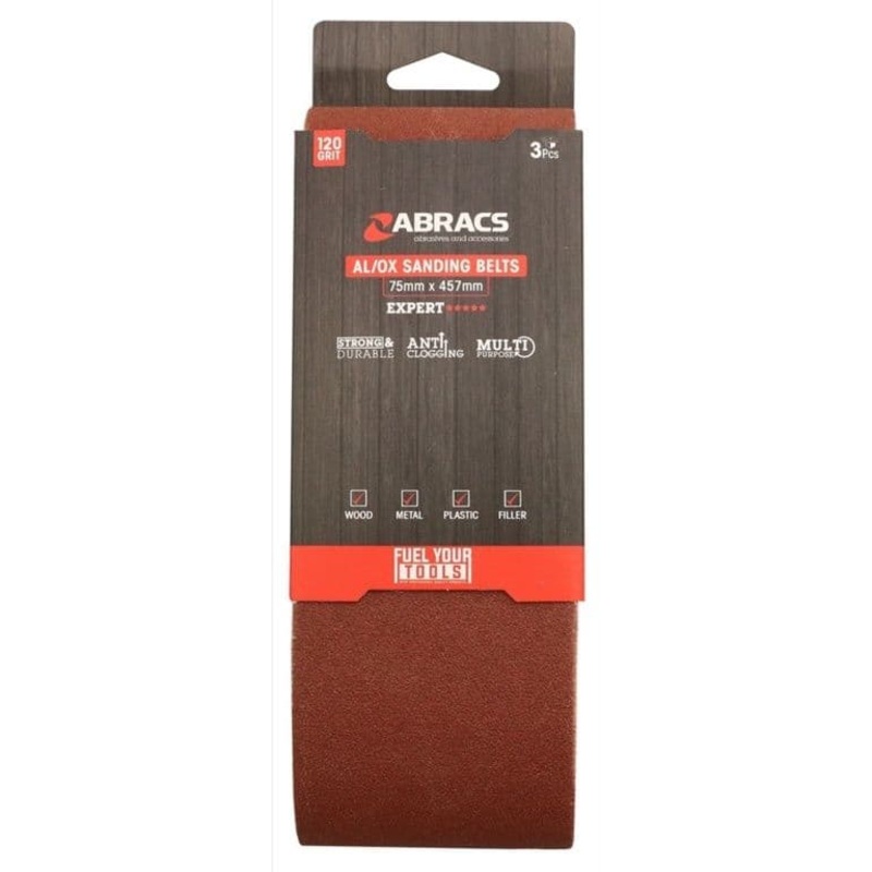 Abracs AL/OX Sanding Belt 75mm x 457mm – 120 Grit