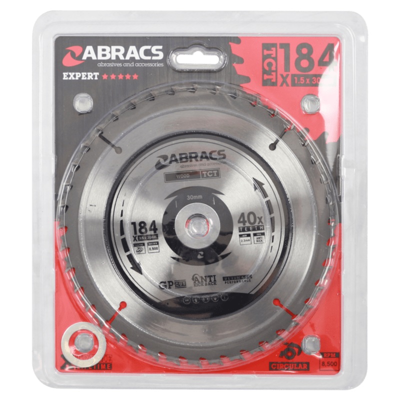 Abracs Circular Saw Blade – 184mm x 30mm x 40t 240v