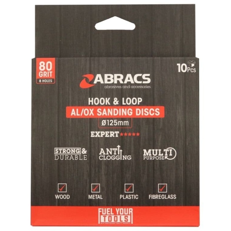 Abracs Hook & Loop Disc – Pack 10 125mm x 80g