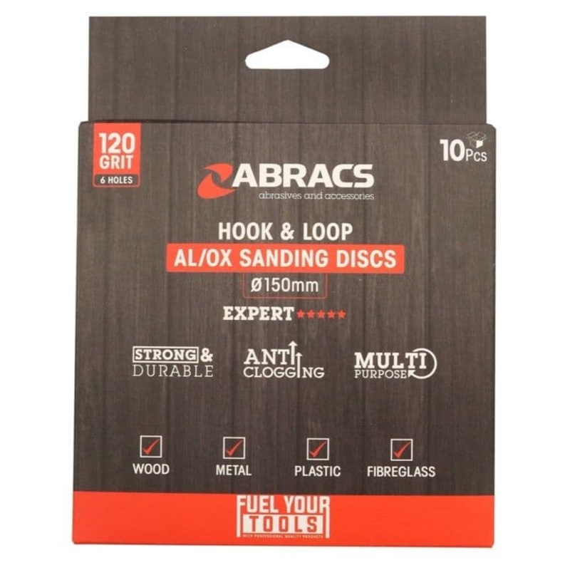 Abracs Hook & Loop Disc – Pack 10 150mm x 120g