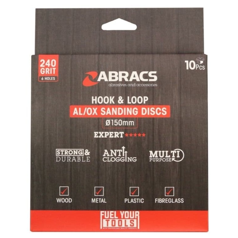 Abracs Hook & Loop Disc – Pack 10 150mm x 240g