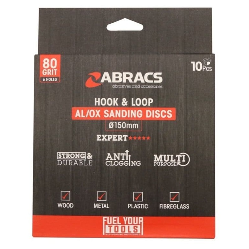 Abracs Hook & Loop Disc – Pack 10 150mm x 80g