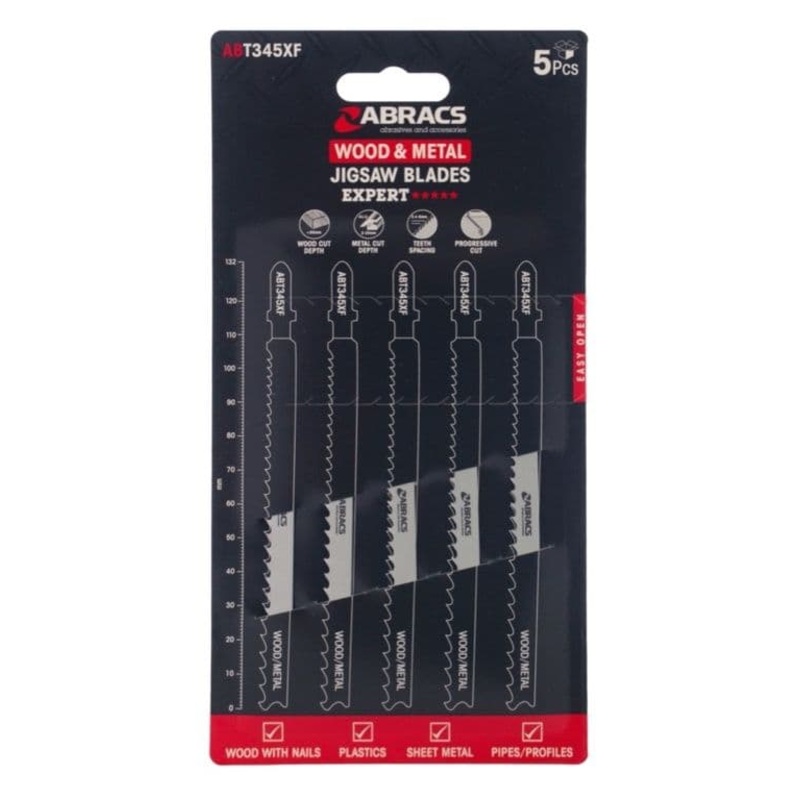 Abracs Jigsaw Blade For Wood & Metal Pack 5 – 132mm