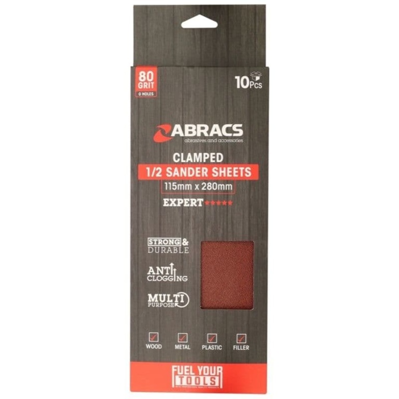Abracs Orbital Clamped Sander Sheets – 115mm x 280mm 80g