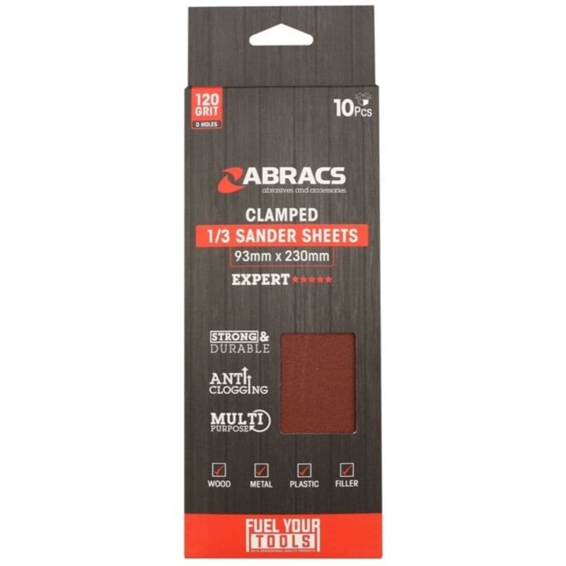Abracs Orbital Clamped Sander Sheets – 93 x 230mm 120g