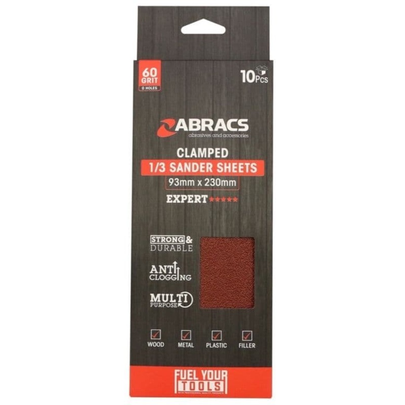 Abracs Orbital Clamped Sander Sheets – 93 x 230mm 40g