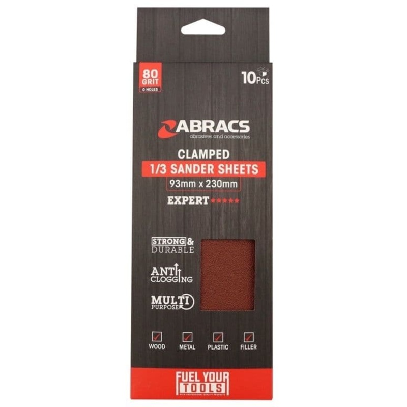 Abracs Orbital Clamped Sander Sheets – 93 x 230mm 80g