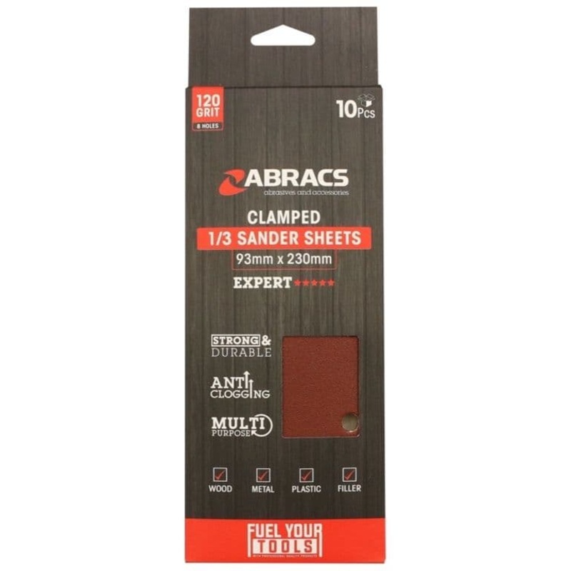 Abracs Orbital Clamped Sander Sheets – 93mm x 230mm 120g