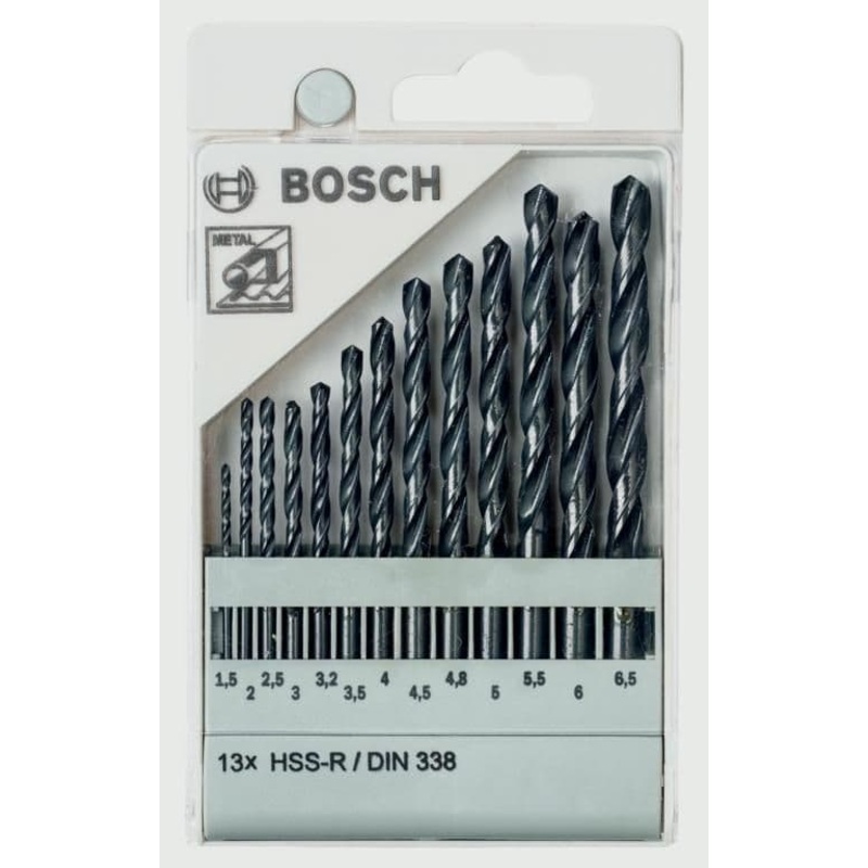 Bosch Metal Drill Bit Set HSS-R DN338 – 13 Piece