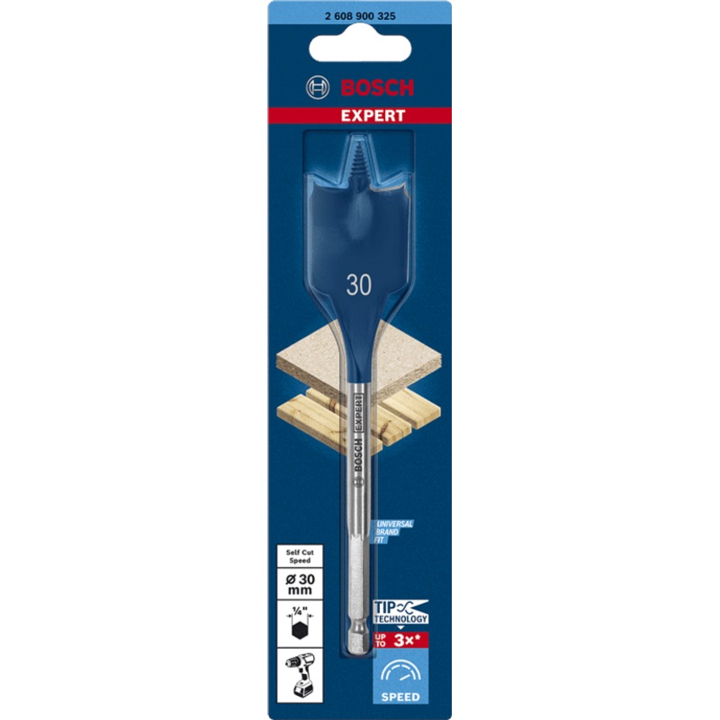 Bosch Selfcut Speed Flat Drill Bit Hex – 30 x 152